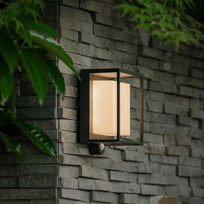 Orr Moderno Rectangular LED Lámpara de Pared Exterior Negro Pasillo Jardín