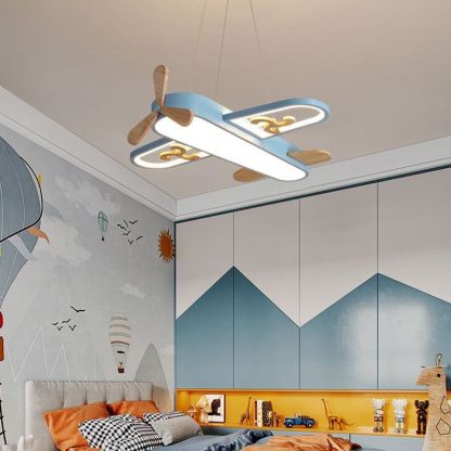 Minori Moderno Avión Lámpara Colgante Amarillo/Azul Habitación Infantil