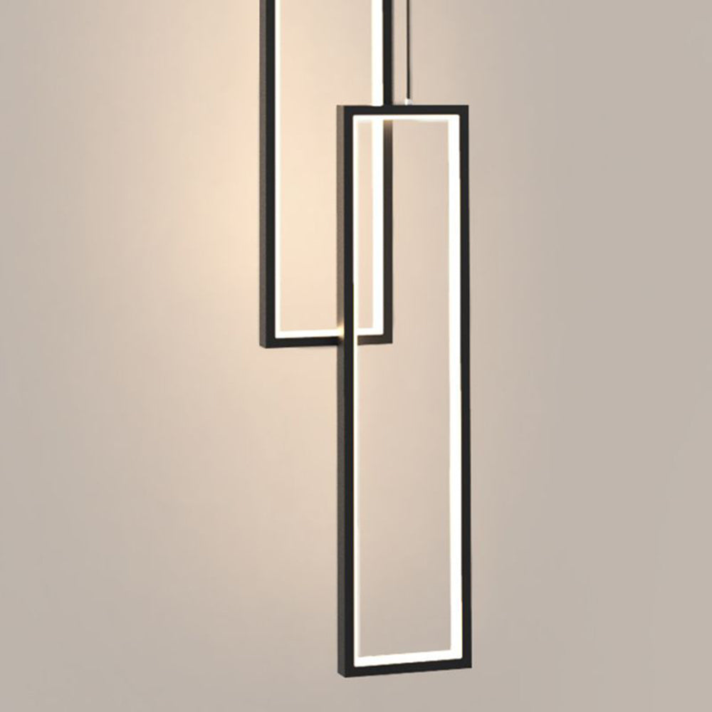 Avi Moderna Lámpara Colgante Negra Rectangular Metal Dormitorio
