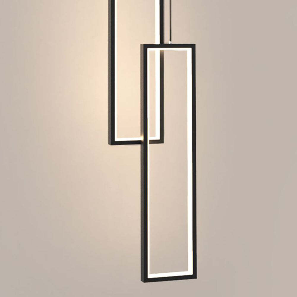 Avi Moderna Lámpara Colgante Negra Rectangular Metal Dormitorio