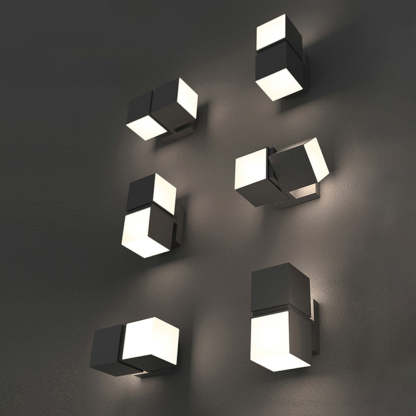 Orr Moderna Lámpara de pared Exterior LED Geometría para Pasillo Metal y Acrílico Giratoria