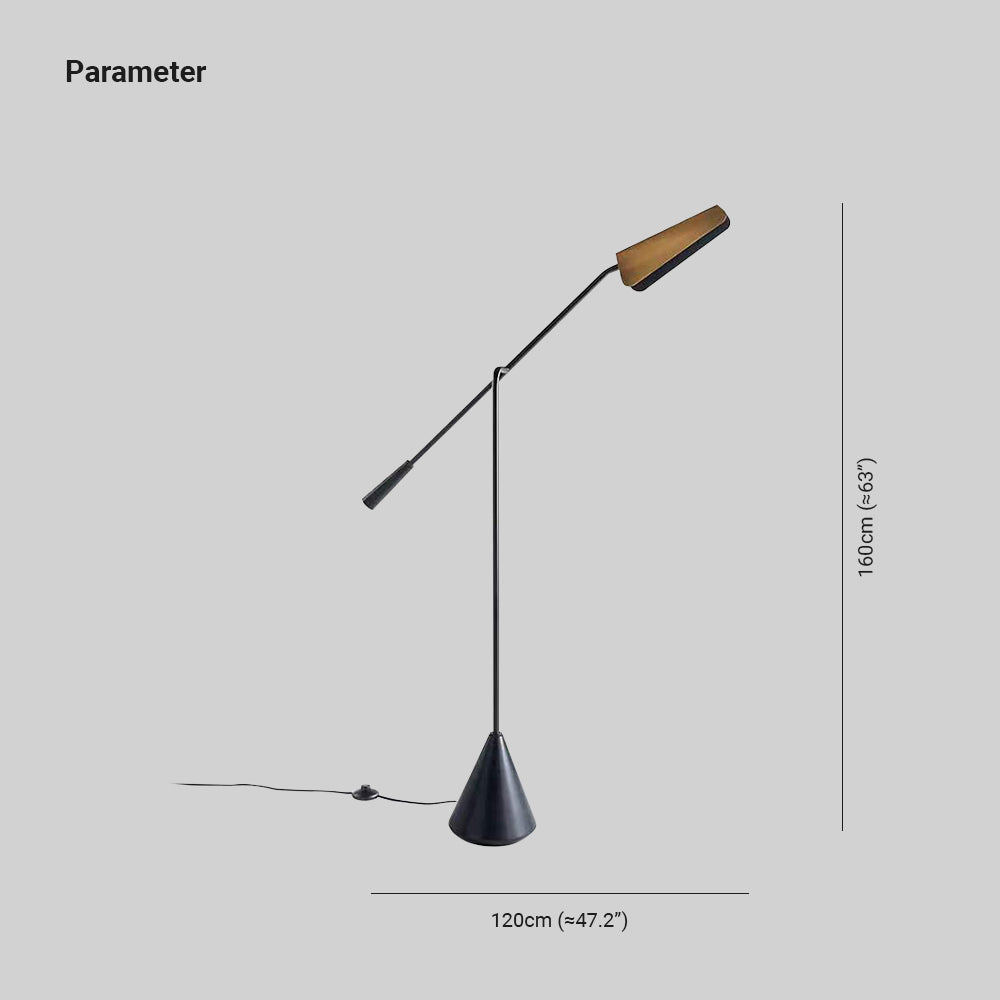 Salgado Moderna Minimalista Metal Lámpara de Pie, Negra