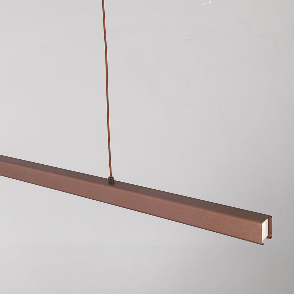 Edge Moderna Lineal Metal Lámpara Colgante Negra/Marrón
