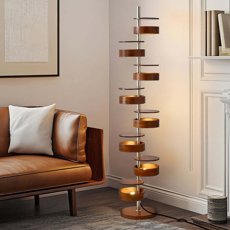 Drift Cylindrical Wood Floor Lamp