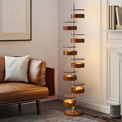 Drift Cylindrical Wood Floor Lamp