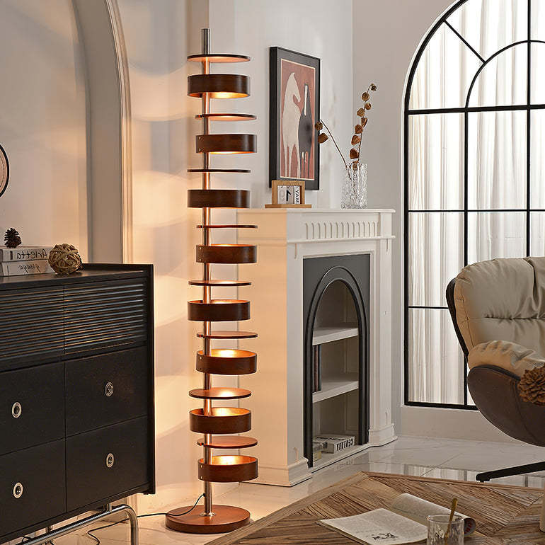 Drift Cylindrical Wood Floor Lamp