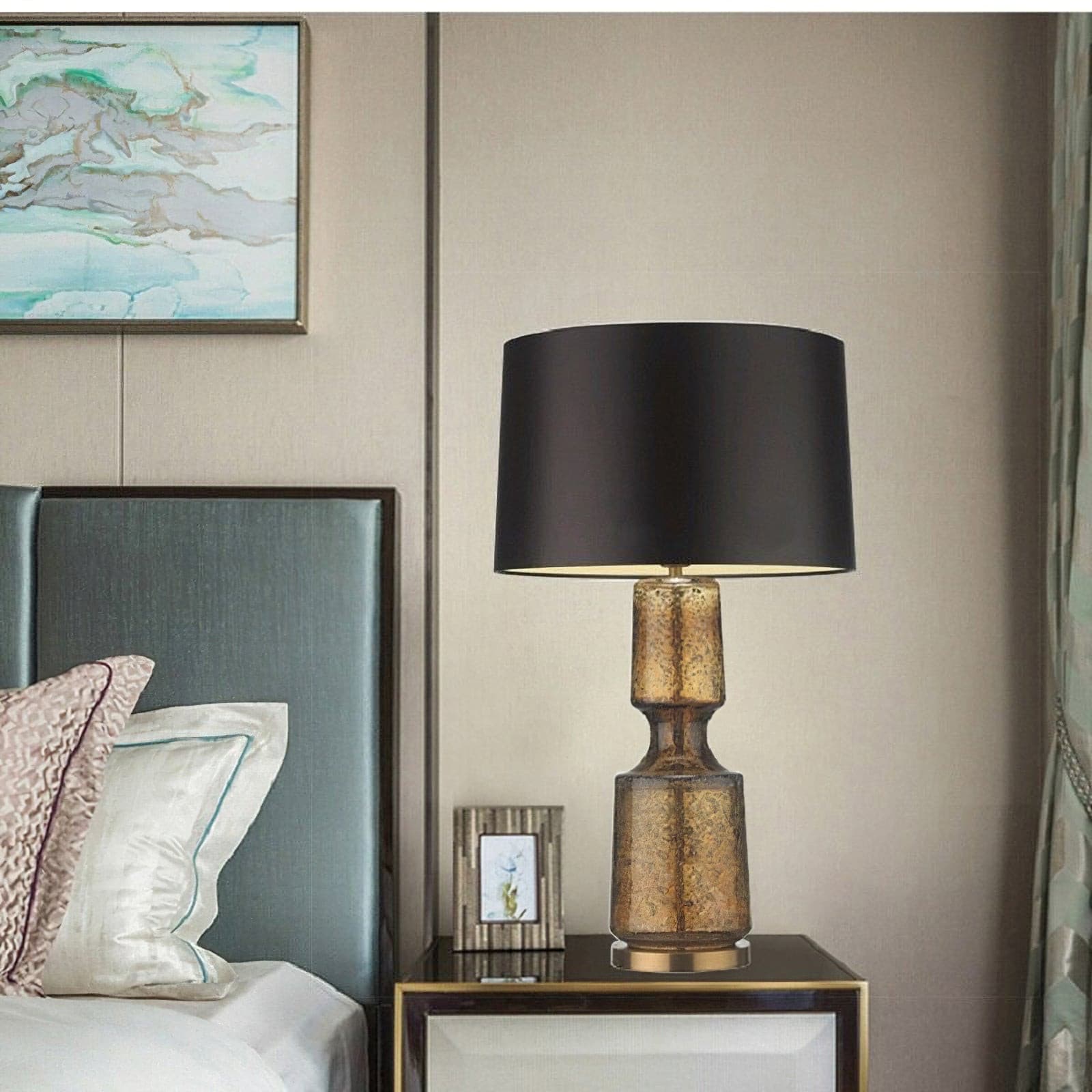 Drift Retro Glass Table Lamp Brass
