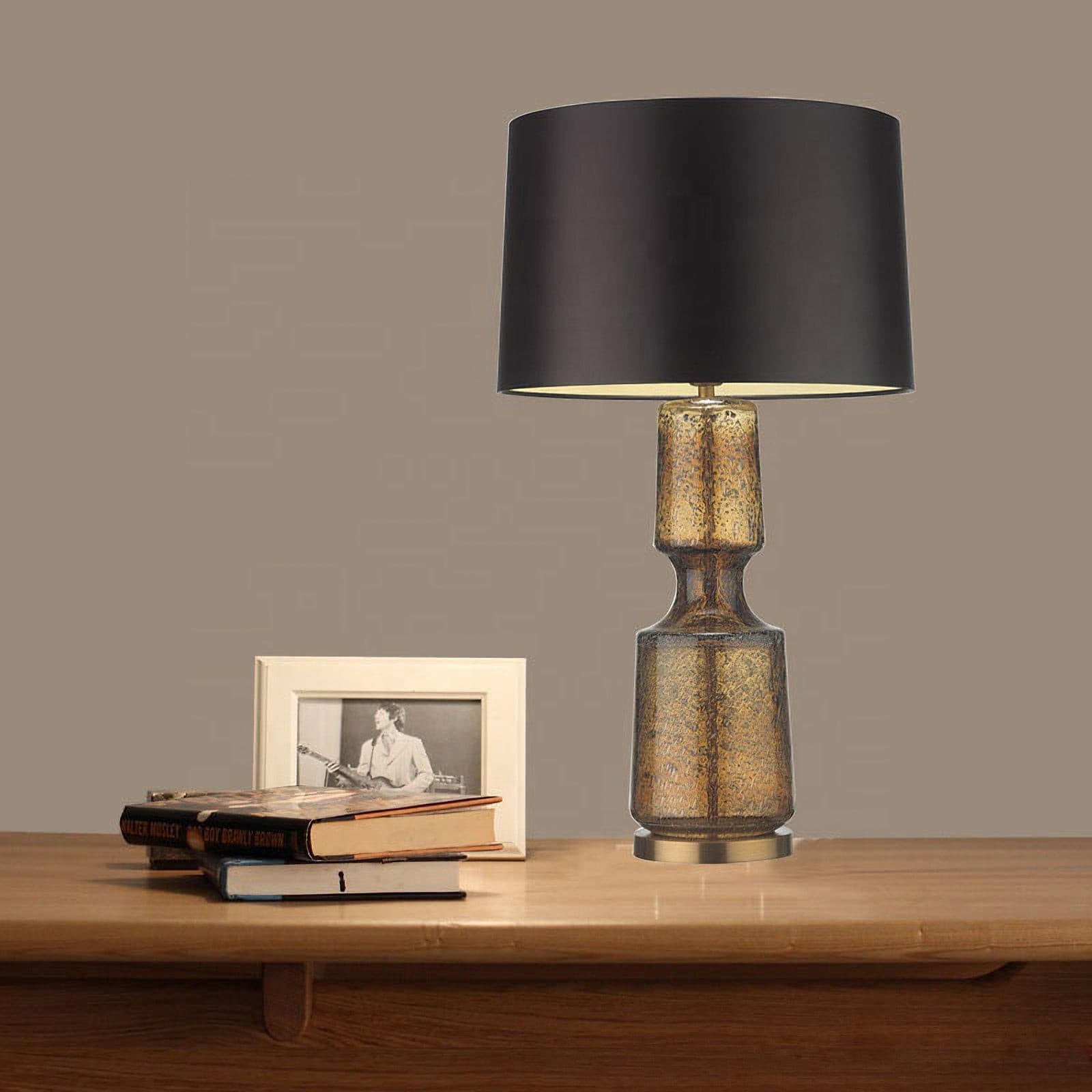Drift Retro Glass Table Lamp Brass