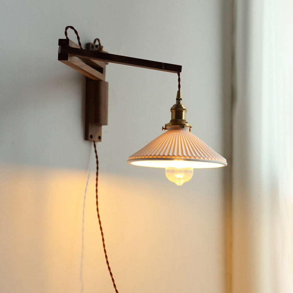Ozawa Vintage Cerámica/Madera LED Aplique de Pared