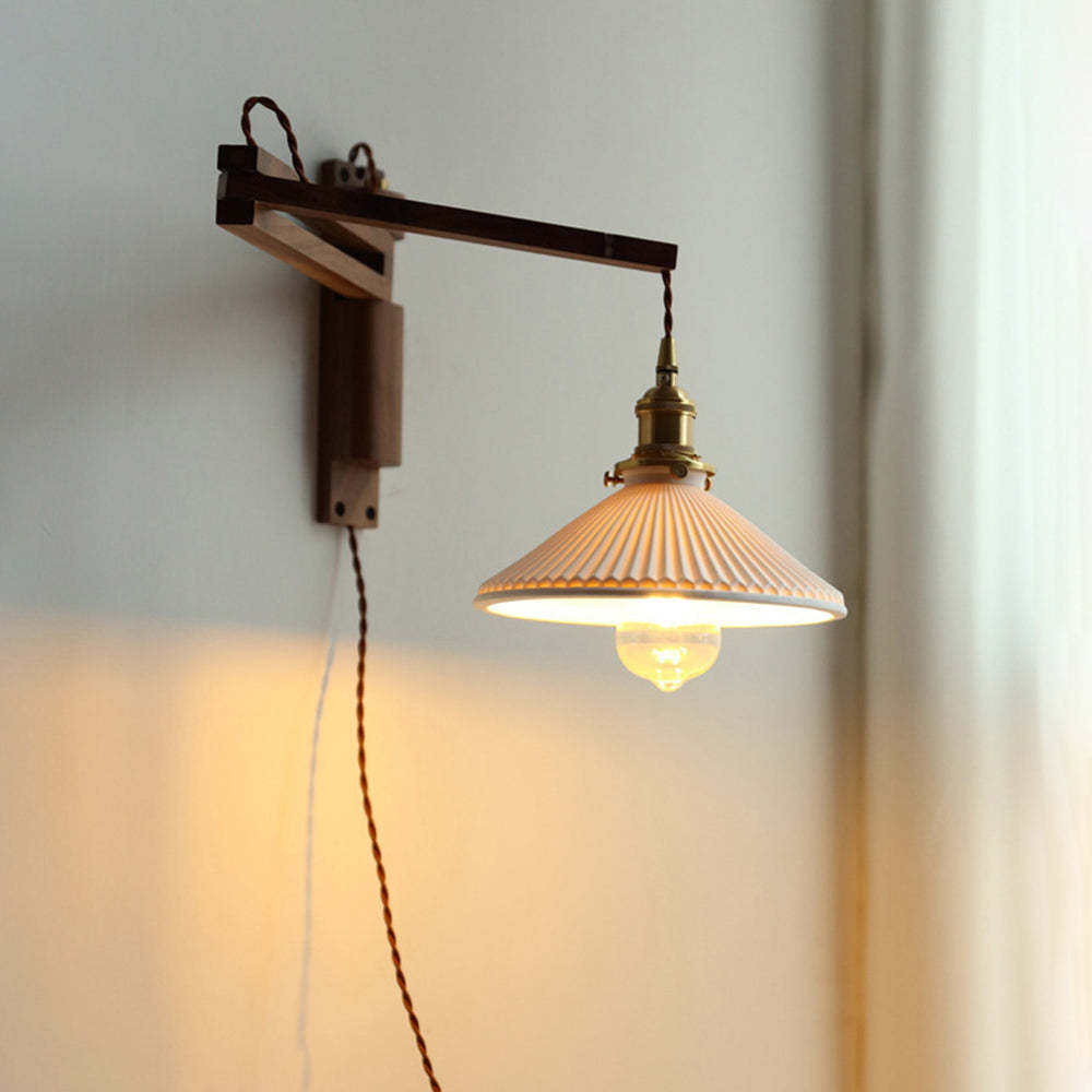 Ozawa Vintage Cerámica/Madera LED Aplique de Pared