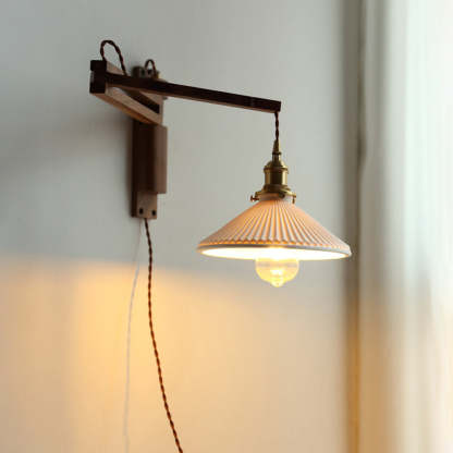 Ozawa Vintage Cerámica/Madera LED Aplique de Pared