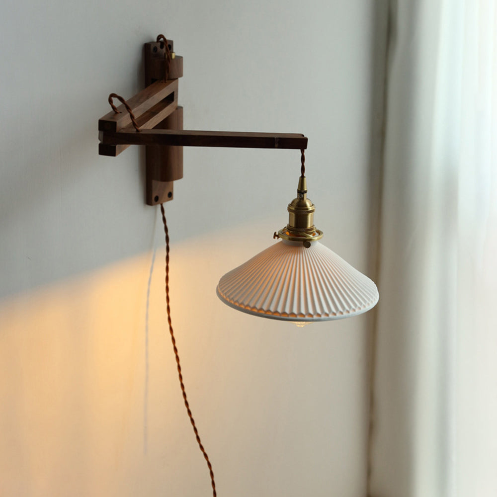 Ozawa Vintage Cerámica/Madera LED Aplique de Pared