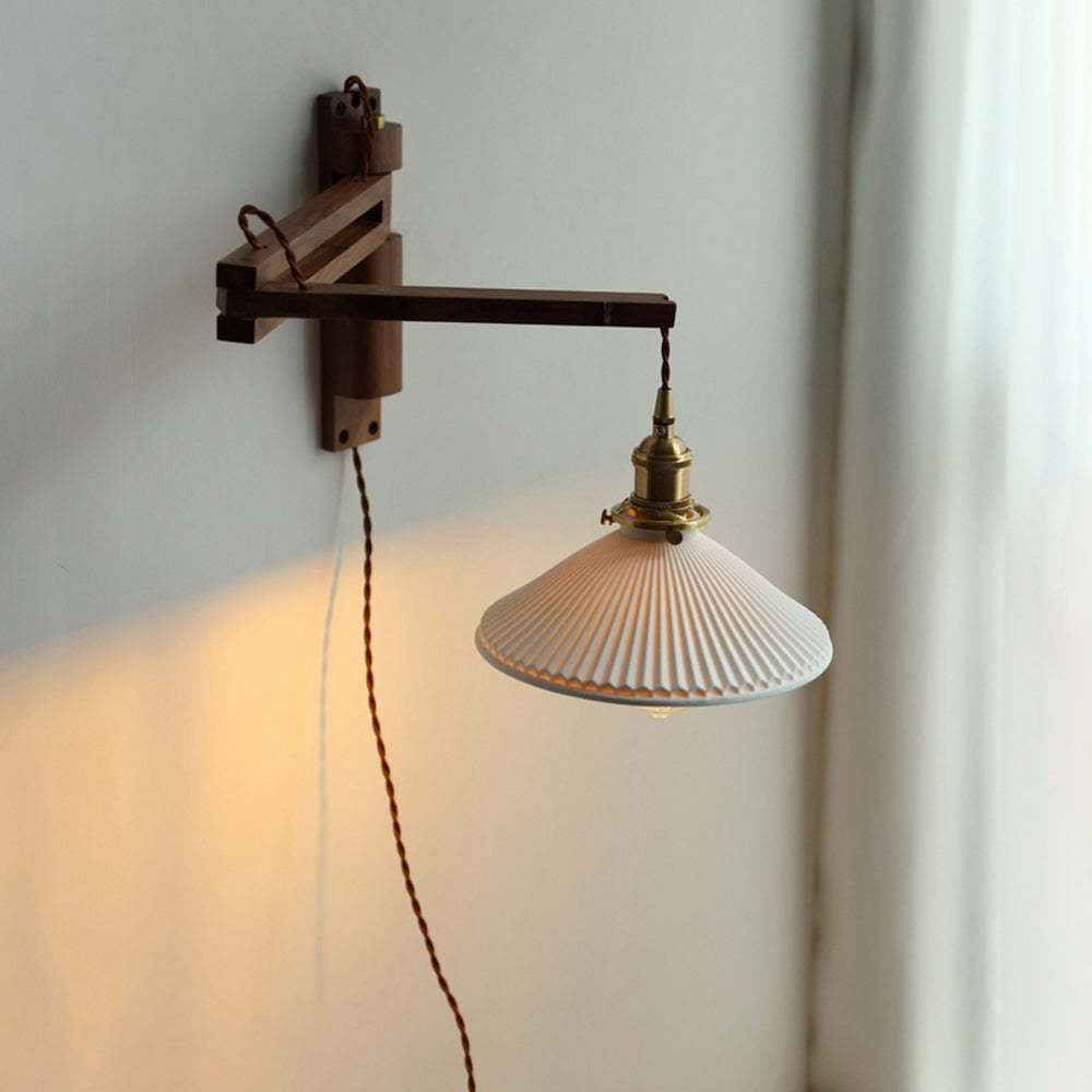 Ozawa Vintage Cerámica/Madera LED Aplique de Pared