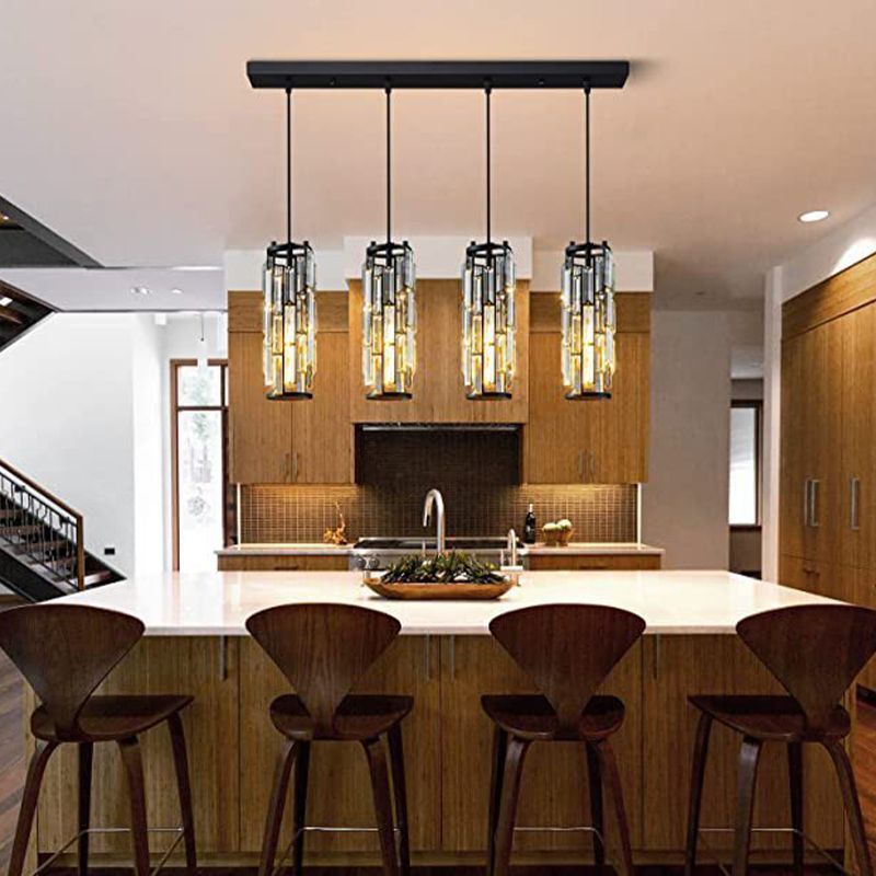 Kristy Diseño En Forma de Racimo LED Lámpara Colgante Negro/Oro Comedor Mesa de Comedor Cristal 1/3/4 Llamas