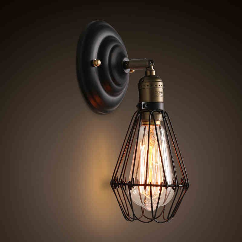 Alessio Industrial Forma de Linterna LED Aplique Negro/Óxido Salón/Pasillo Metal