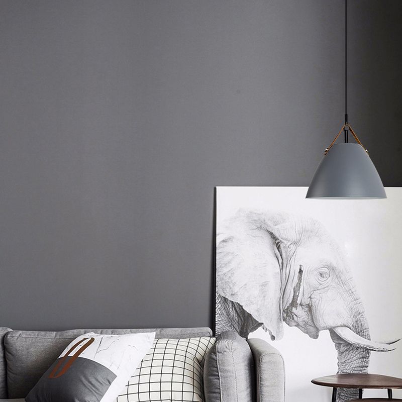 Morandi Moderno LED Lámpara Colgante Negro Gris Blanco Rosa Azul Verde Residencial Dormitorio Metal