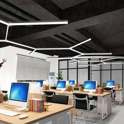 Edge Moderno Lineal LED Lámpara Colgante Negro Salón/Comedor/Dormitorio Metal y Acrílico