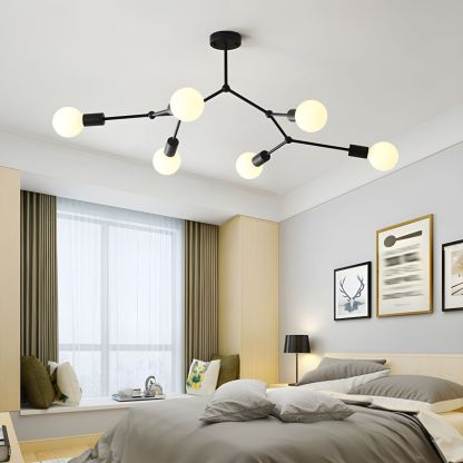 Valentina Industrial Lámparas de Araña, Negro/Blanco/Oro