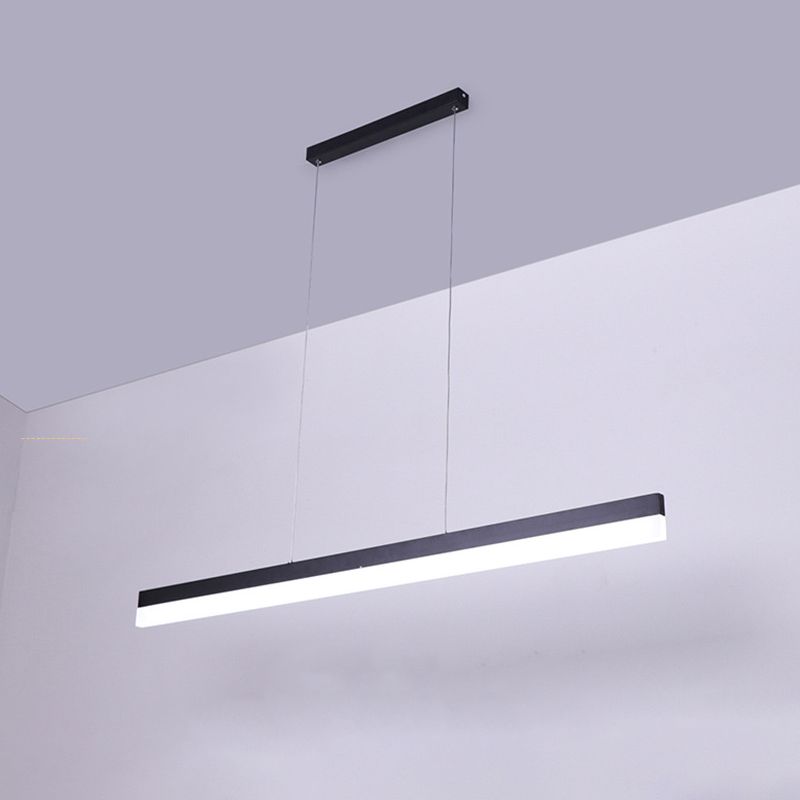 Edge Moderno Lineal LED Lámpara Colgante Negro Salón/Comedor/Dormitorio Metal y Acrílico