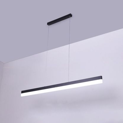 Edge Moderno Lineal LED Lámpara Colgante Negro Salón/Comedor/Dormitorio Metal y Acrílico