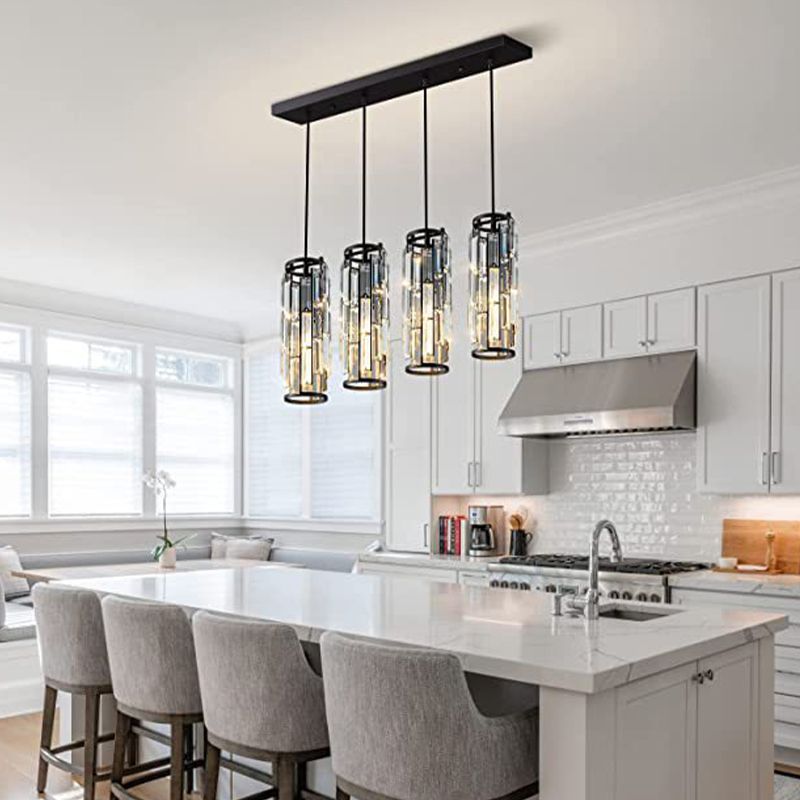 Kristy Diseño En Forma de Racimo LED Lámpara Colgante Negro/Oro Comedor Mesa de Comedor Cristal 1/3/4 Llamas