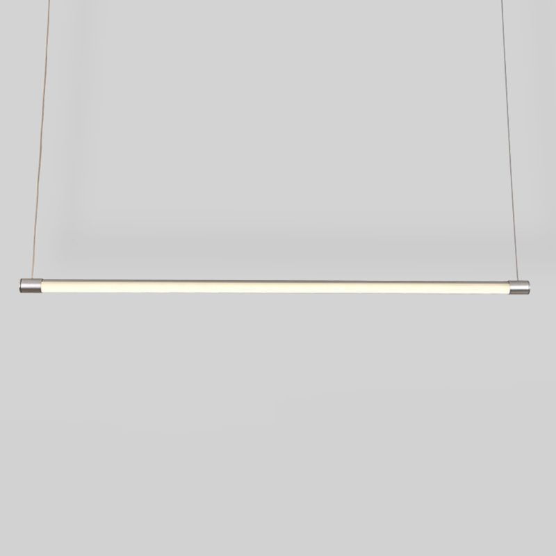 Edge Lineal Moderno Lámpara Colgante Negro y Plata Dormitorio/Salón/Comedor Metal 120/150CM Largo
