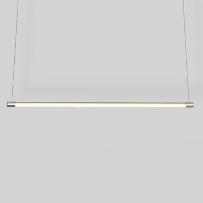 Edge Lineal Moderno Lámpara Colgante Negro y Plata Dormitorio/Salón/Comedor Metal 120/150CM Largo