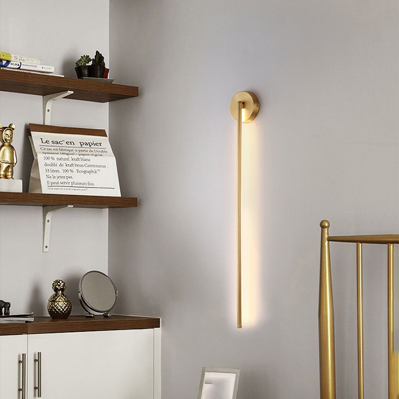 Edge Moderno Lineal LED Aplique Interior Oro Cuarto de Baño Metal