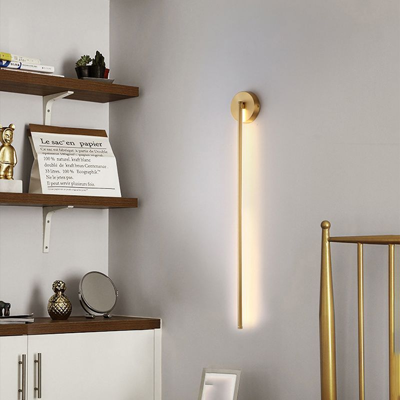Edge Moderno Lineal LED Aplique Interior Oro Cuarto de Baño Metal