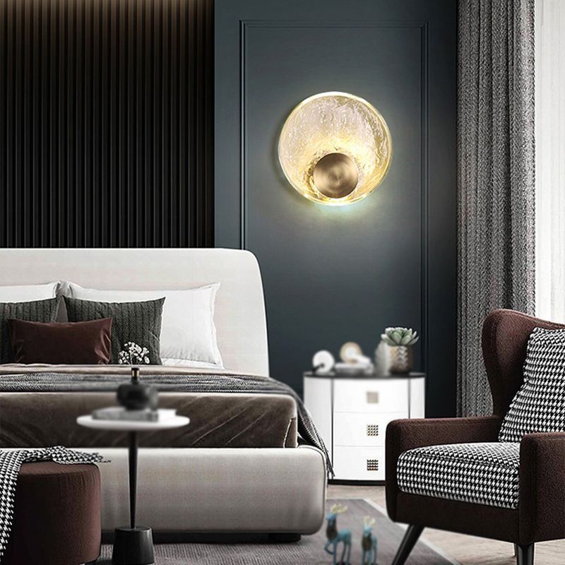 Kristy Moderna Apliques de pared LED Redonda Dorada para Dormitorio Pasillo