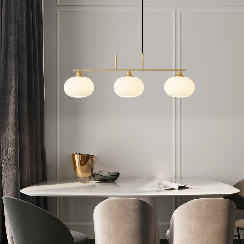 Hailie Moderno LED Lámpara Colgante Negro/Oro Comedor Mesa de Comedor Metal y Vidrio 3/4 Llamas 100CM/135CM Largo