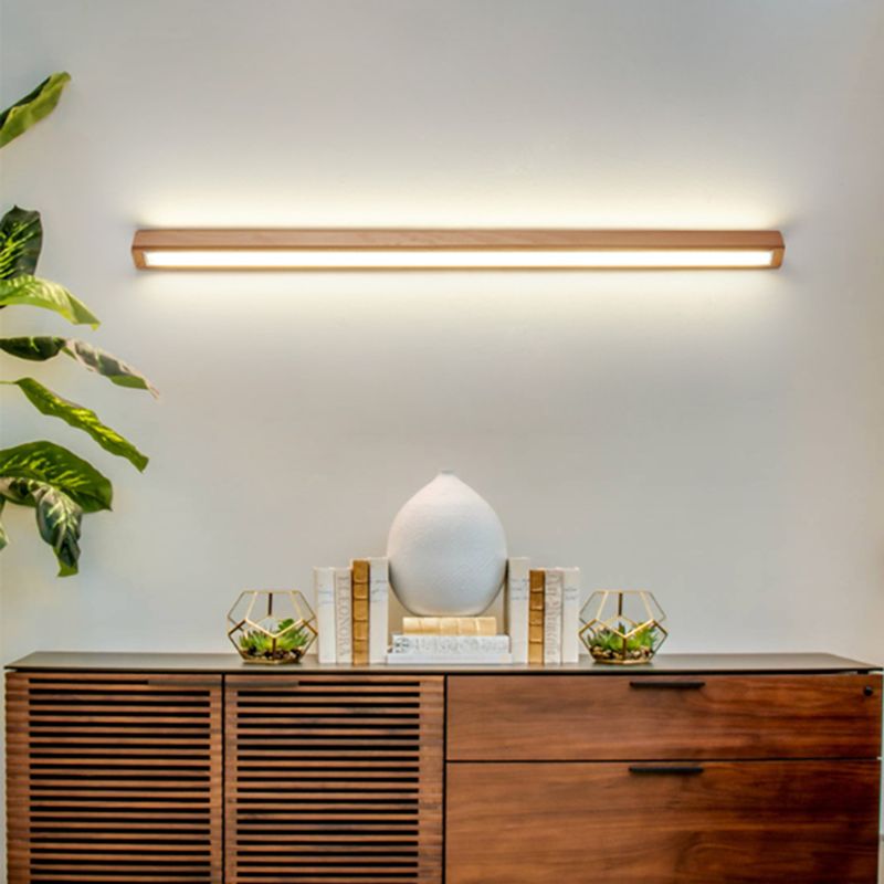 Ozawa Espejo Lineal Frente De Madera Vanidad Lámpara de Pared Dormitorio
