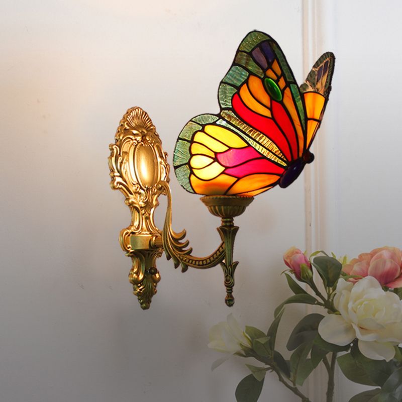 Kady Artístico LED Mariposa Aplique Rojo/Azul/Multicolor/Azul Claro Dormitorio/ Salón/ Vestíbulo Metal/Vidrio