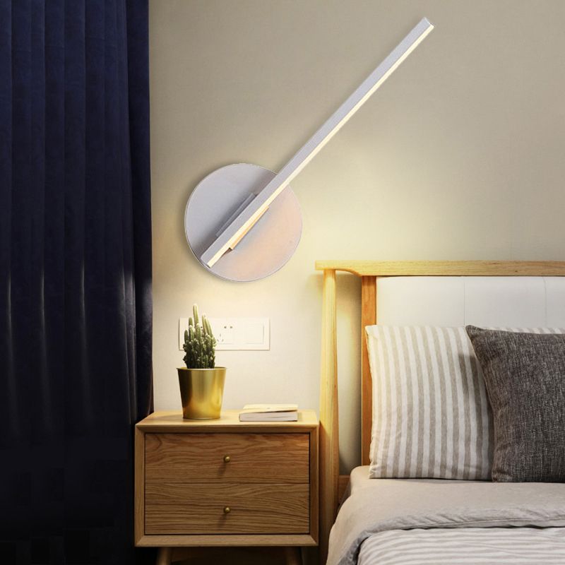 Edge Moderno Minimalista LED Aplique Interior Blanco/Negro Dormitorio/Salón Metal y Acrílico 30CM Largo