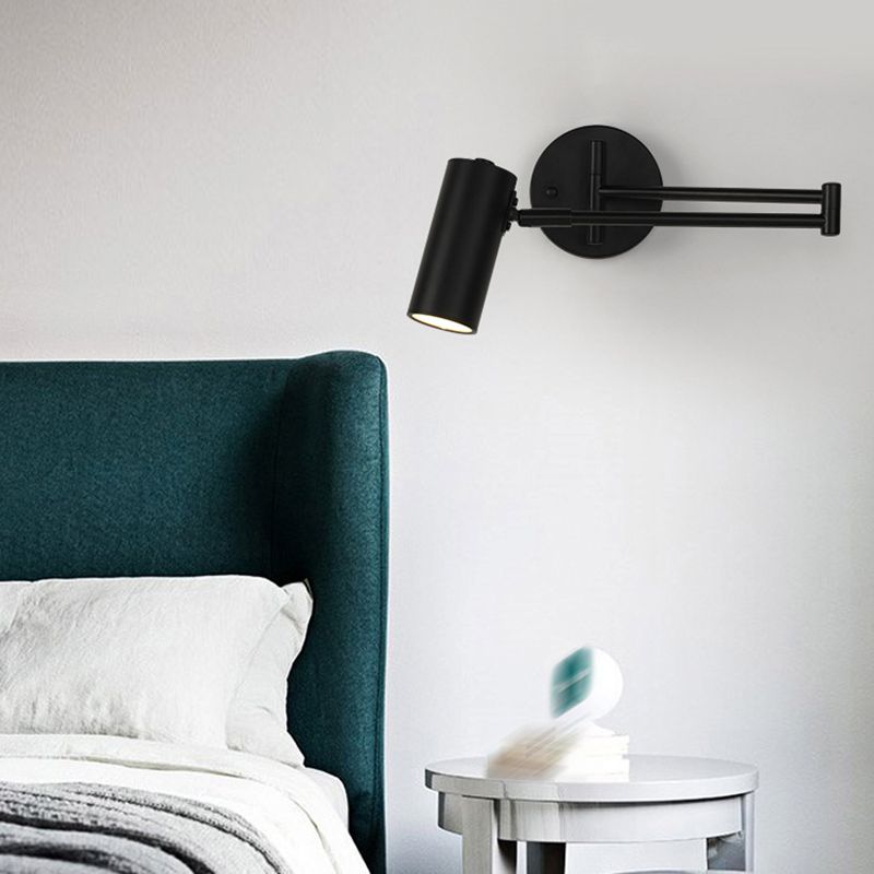 Brady Moderno Luz de Pared Cilíndrico Ajustable 2 Bandera Sala de Estar Metal