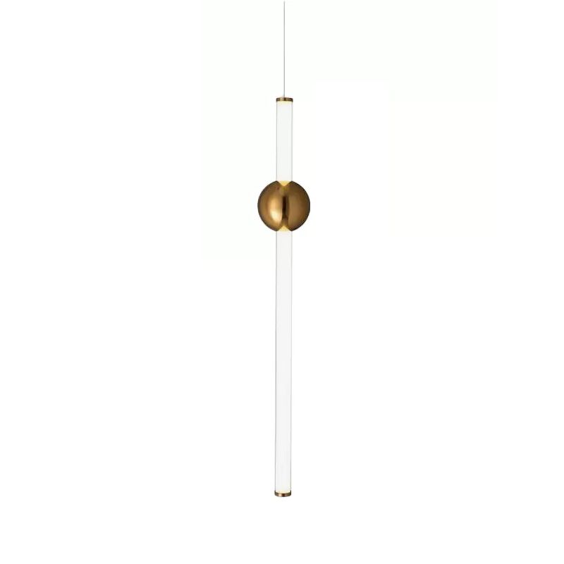 Edge Moderno LED Lámpara Colgante Blanco/Oro Salón/Dormitorio Metal y Vidrio 60CM Largo