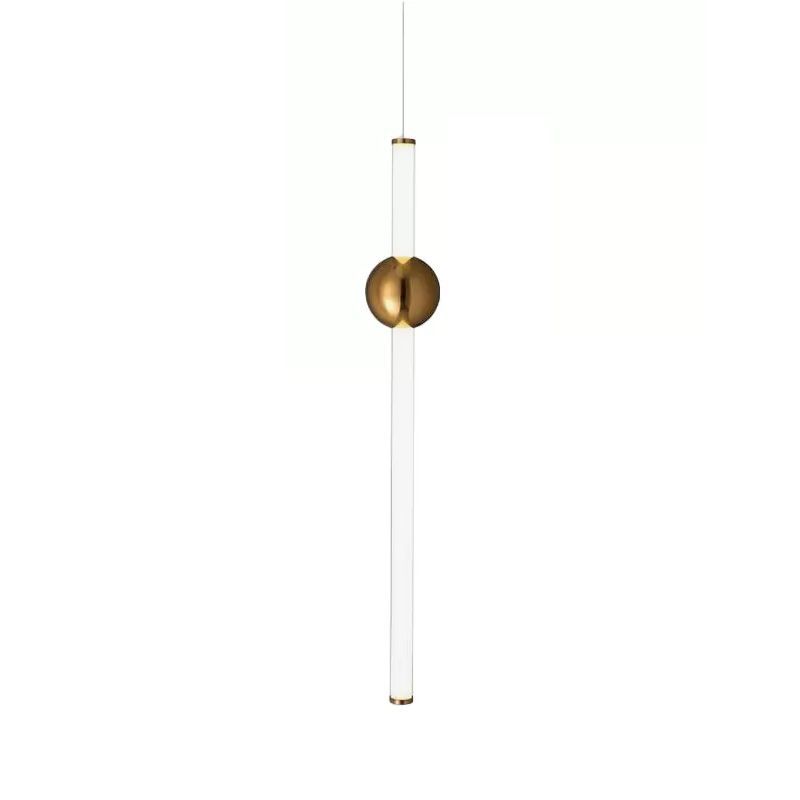 Edge Moderno LED Lámpara Colgante Blanco/Oro Salón/Dormitorio Metal y Vidrio 60CM Largo