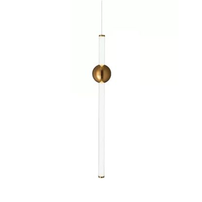 Edge Moderno LED Lámpara Colgante Blanco/Oro Salón/Dormitorio Metal y Vidrio 60CM Largo