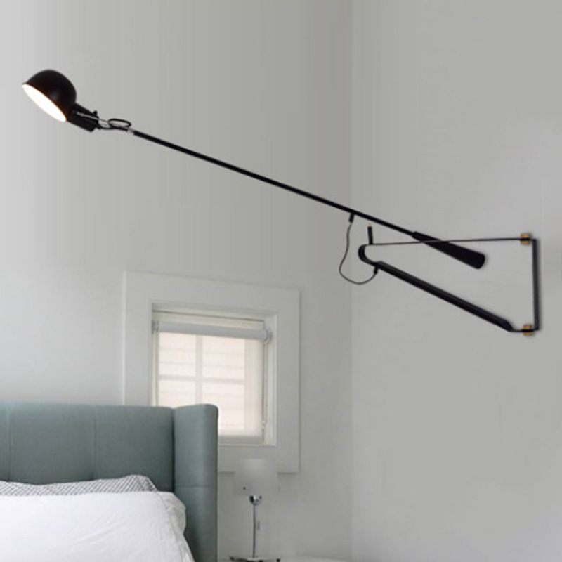 Brady Industria LED Aplique Interior Ajustable Brazo Metal Blanco/Negro Dormitorio