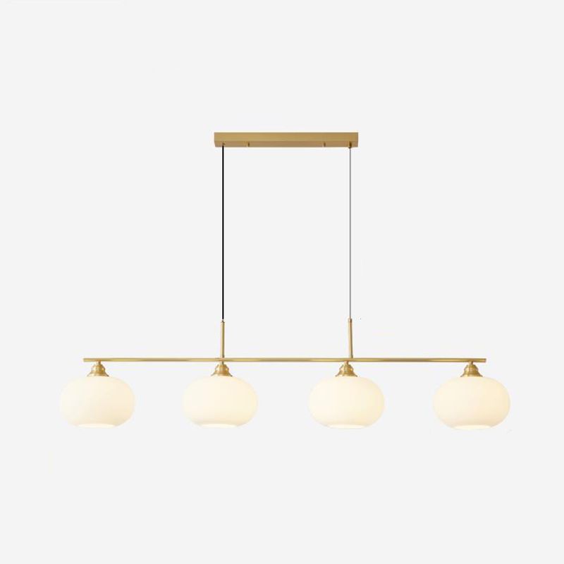 Hailie Moderno LED Lámpara Colgante Negro/Oro Comedor Mesa de Comedor Metal y Vidrio 3/4 Llamas 100CM/135CM Largo