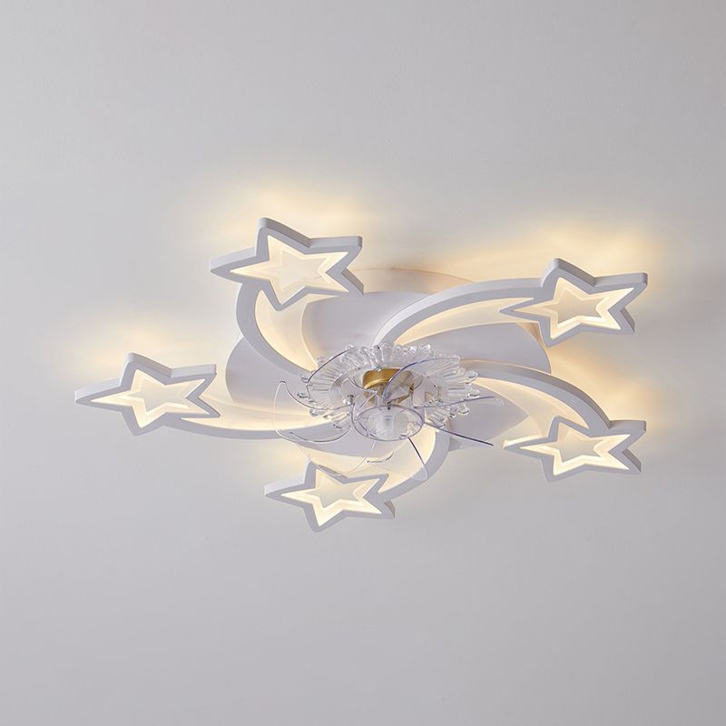 Hana Ventilador con Luz sin aspas, Blanco 8 Estilos, Motor dc
