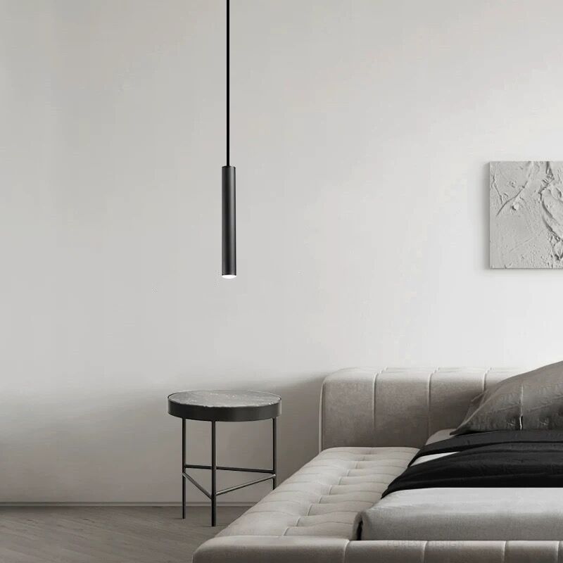 Edge Lámpara Colgante Negro, Cilindro, 23/28CM Largo