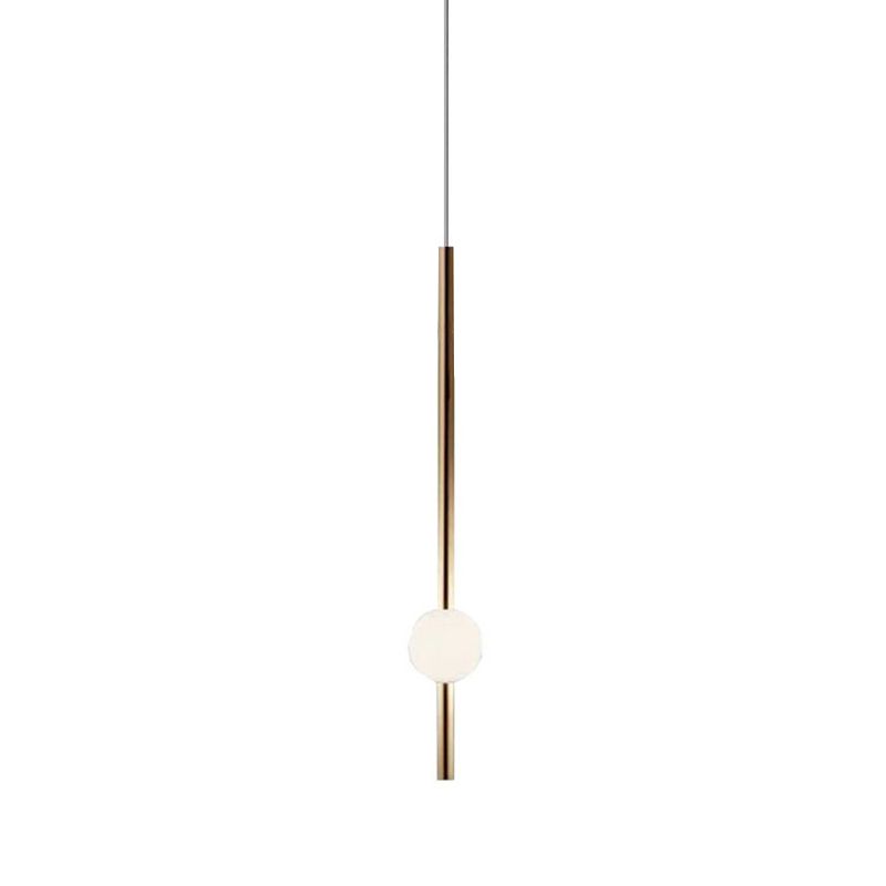 Edge Moderno LED Lámpara Colgante Blanco/Oro Salón/Dormitorio Metal y Vidrio 60CM Largo
