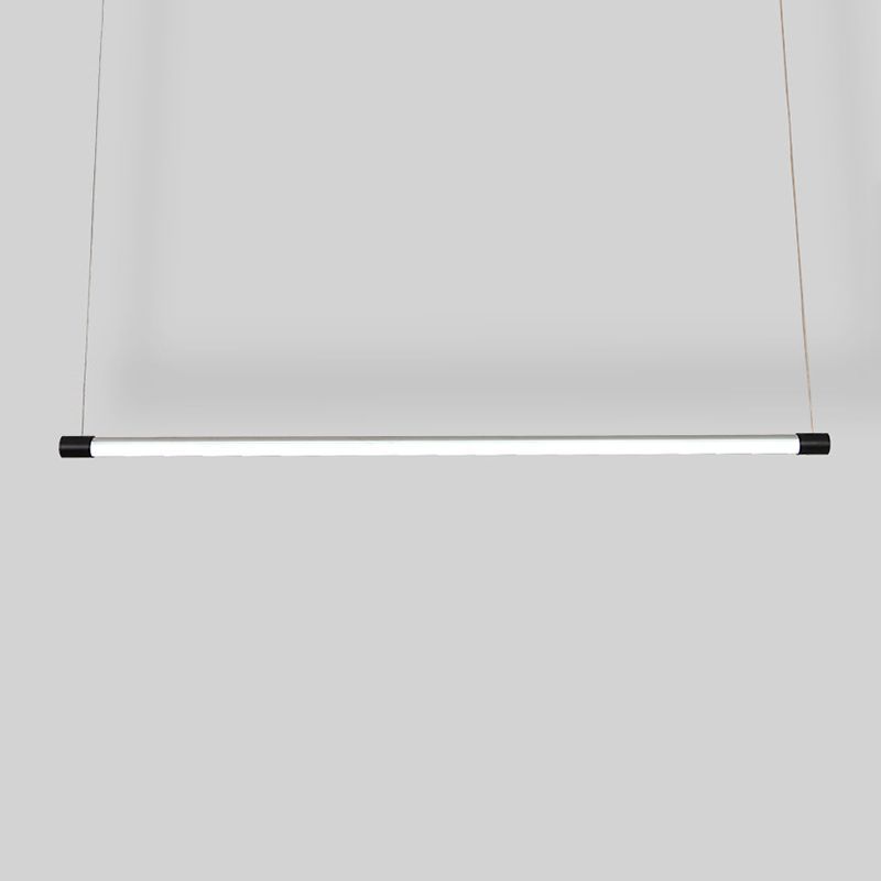 Edge Lineal Moderno Lámpara Colgante Negro y Plata Dormitorio/Salón/Comedor Metal 120/150CM Largo