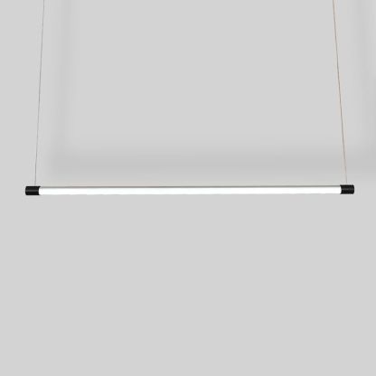 Edge Lineal Moderno Lámpara Colgante Negro y Plata Dormitorio/Salón/Comedor Metal 120/150CM Largo