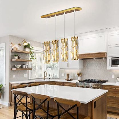 Kristy Diseño En Forma de Racimo LED Lámpara Colgante Negro/Oro Comedor Mesa de Comedor Cristal 1/3/4 Llamas