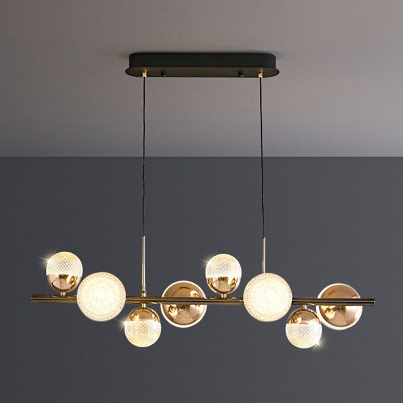 Valentina Moderno Burbujas LED Lámpara Colgante Negro Mesa de Comedor/Sala de Estar Metal Vidrio 8-Llamas 80CM Largo