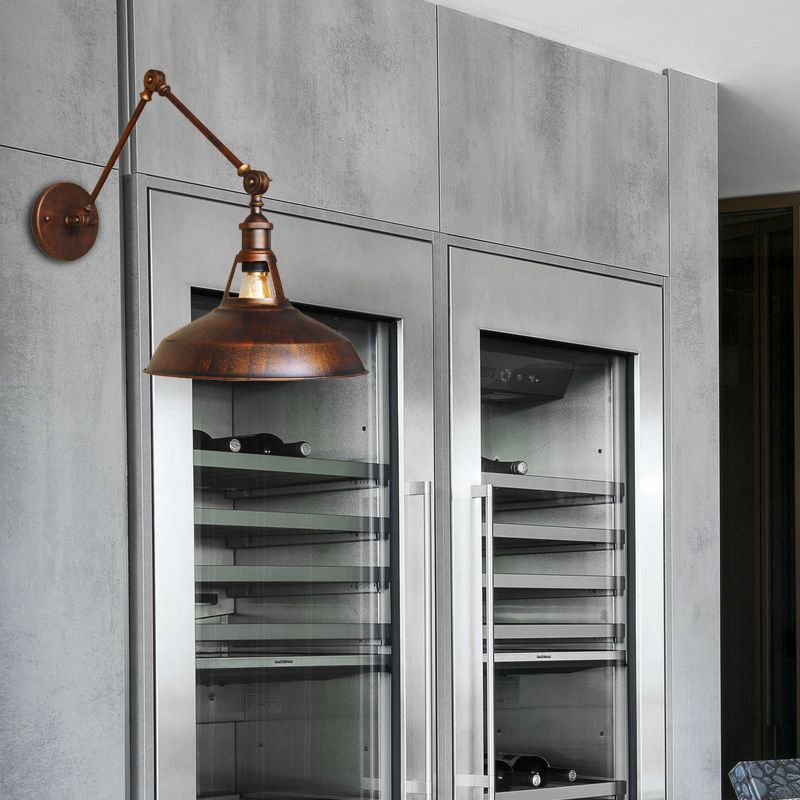 Brady Modernidad Luz de Pared Cúpula Metal Negro Óxido Dormitorio