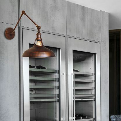 Brady Modernidad Luz de Pared Cúpula Metal Negro Óxido Dormitorio