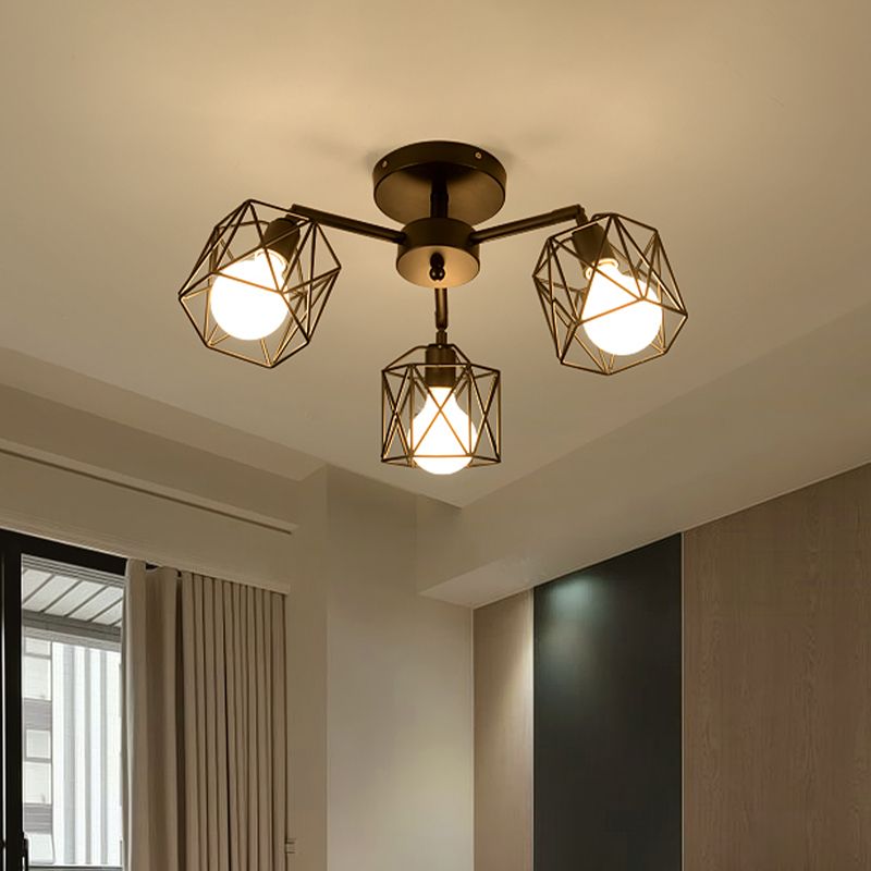 Herbert Moderna Lámpara de techo LED Negra para Dormitorio Sala de estar Metal